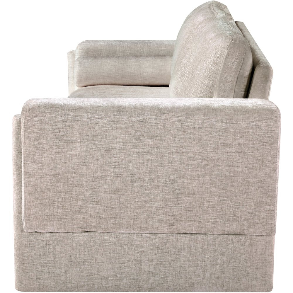 Madeline Beige Chenille Fabric Sofa