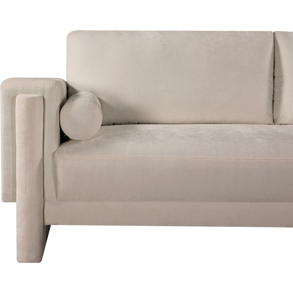 Madeline Beige Chenille Fabric Sofa