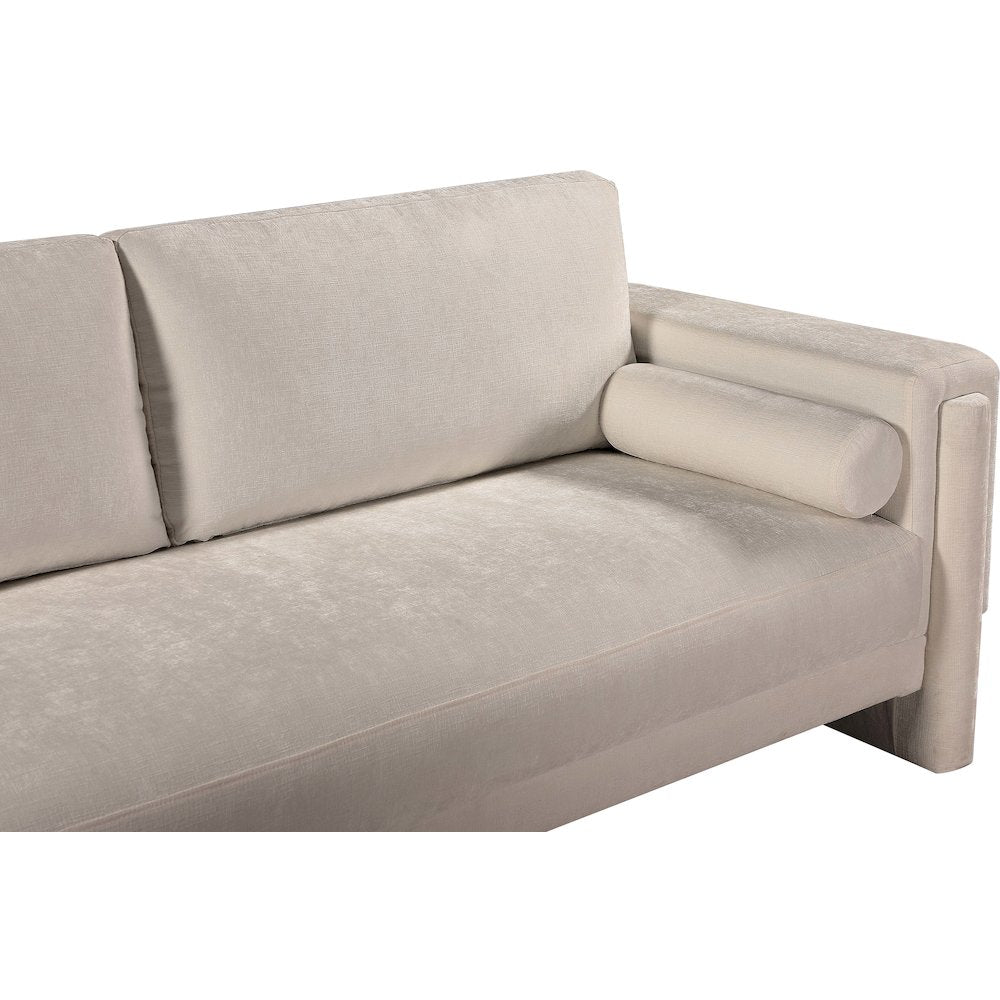 Madeline Beige Chenille Fabric Sofa