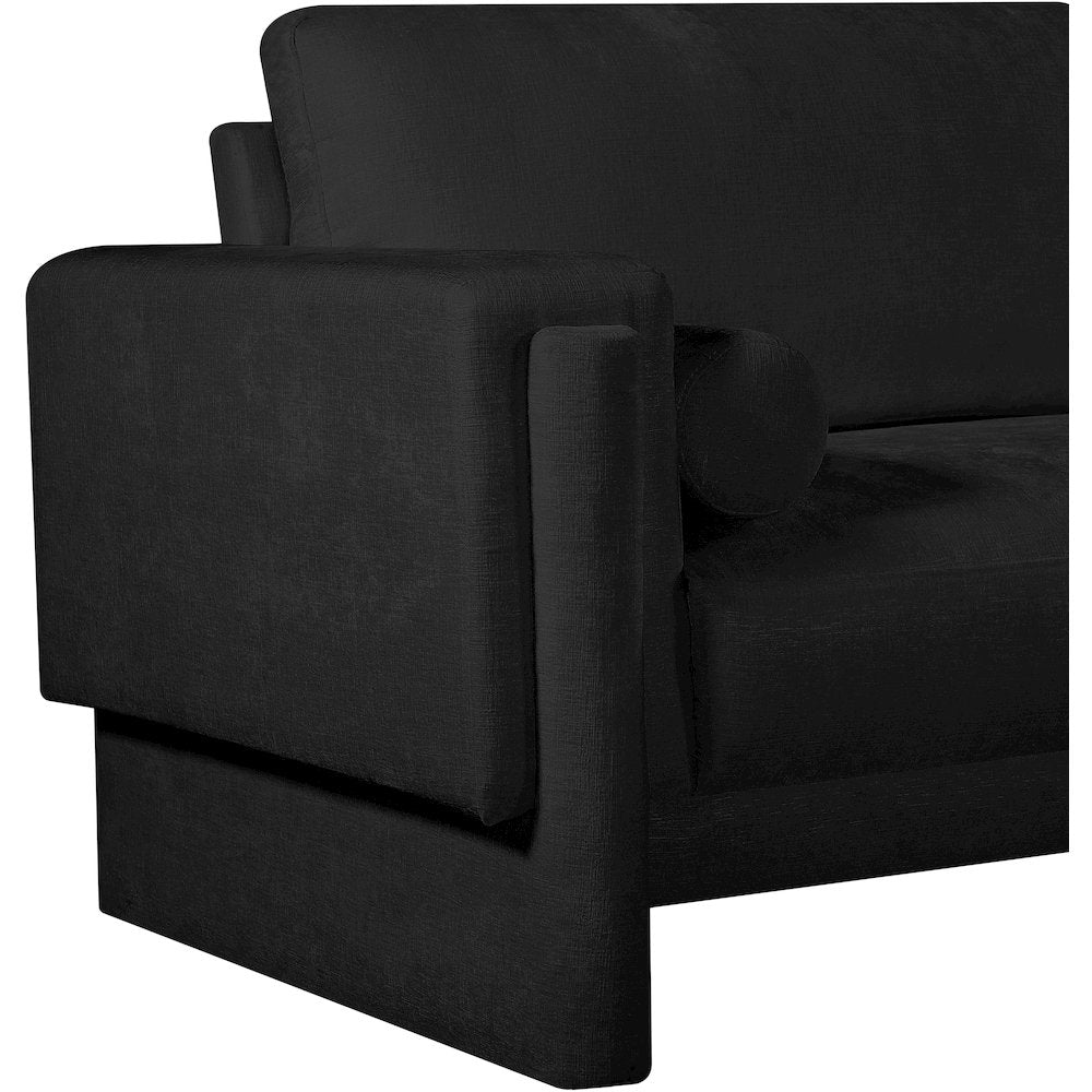 Madeline Black Chenille Fabric Chair