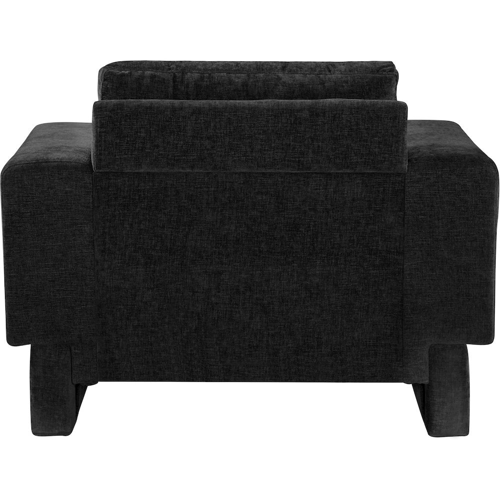 Madeline Black Chenille Fabric Chair