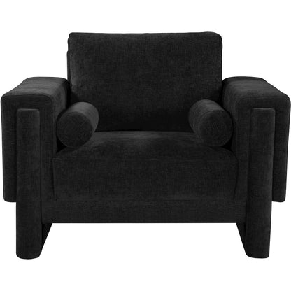 Madeline Black Chenille Fabric Chair
