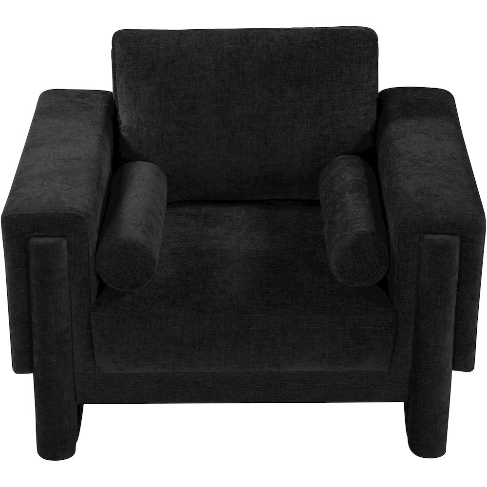 Madeline Black Chenille Fabric Chair