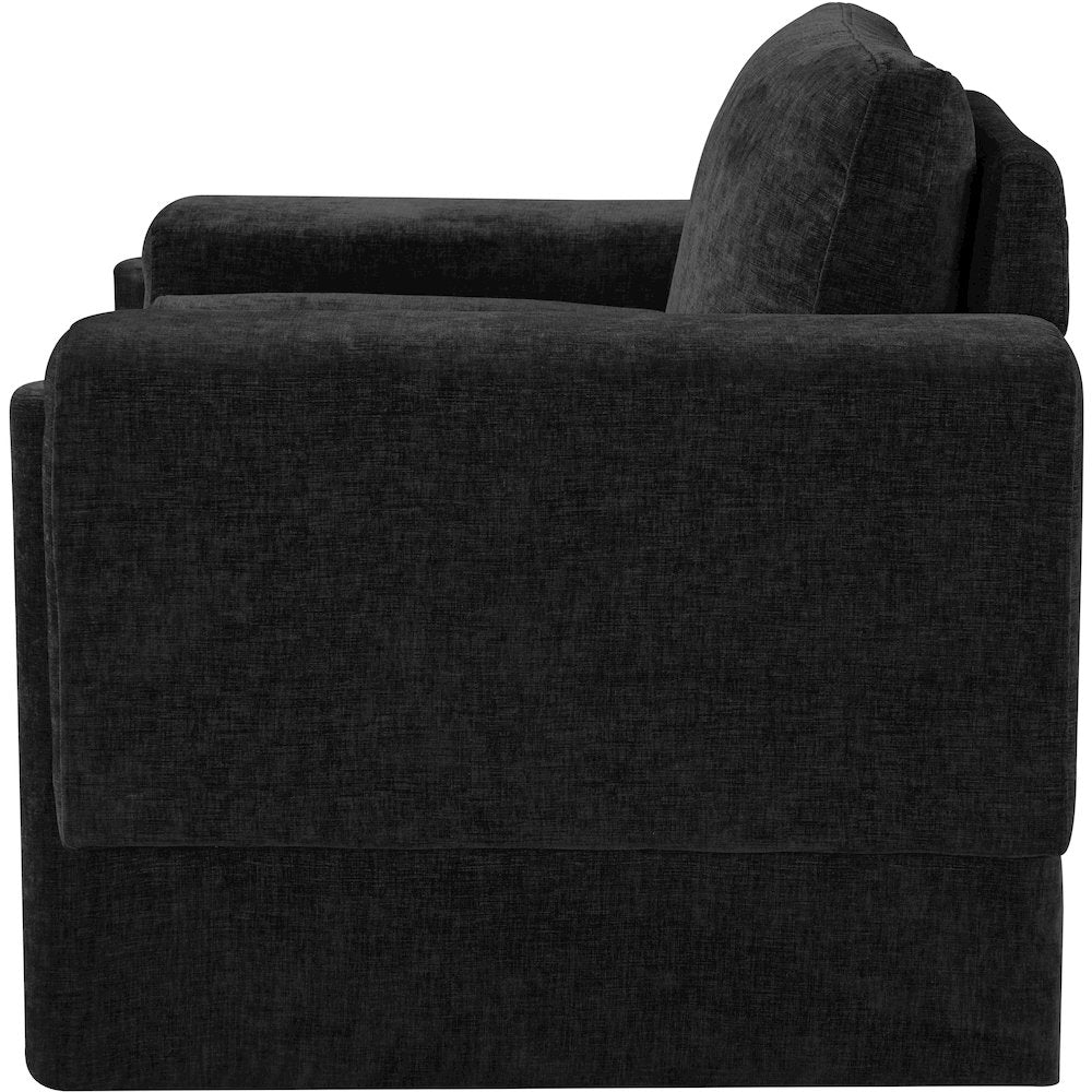 Madeline Black Chenille Fabric Chair