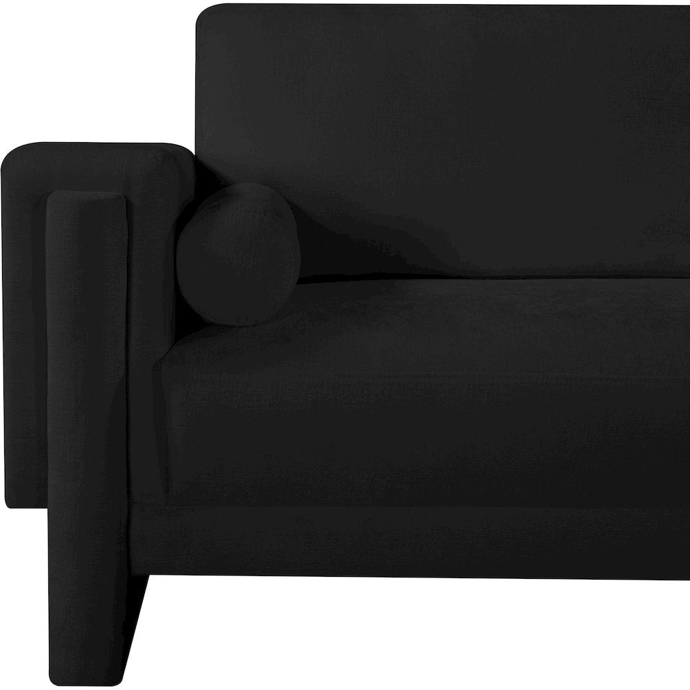Madeline Black Chenille Fabric Chair