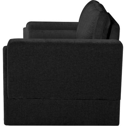 Madeline Black Chenille Fabric Loveseat
