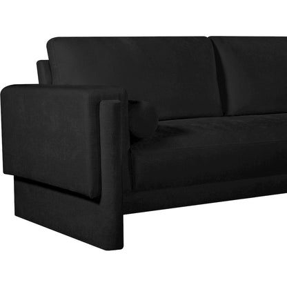Madeline Black Chenille Fabric Sofa