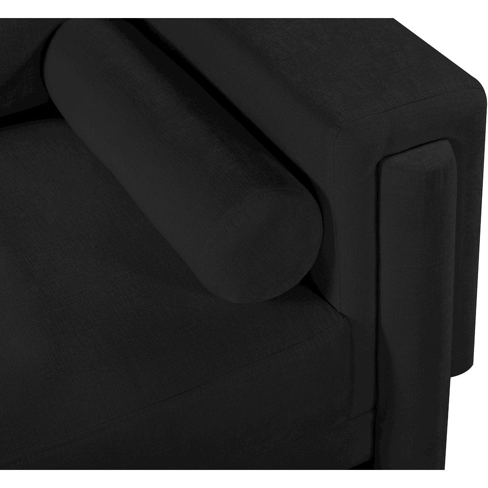 Madeline Black Chenille Fabric Sofa