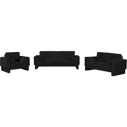 Madeline Black Chenille Fabric Sofa