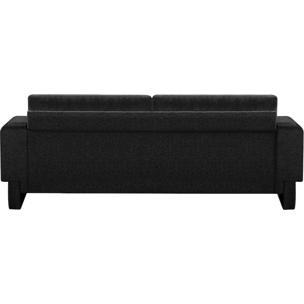 Madeline Black Chenille Fabric Sofa