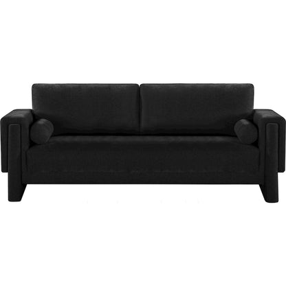 Madeline Black Chenille Fabric Sofa