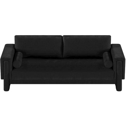 Madeline Black Chenille Fabric Sofa