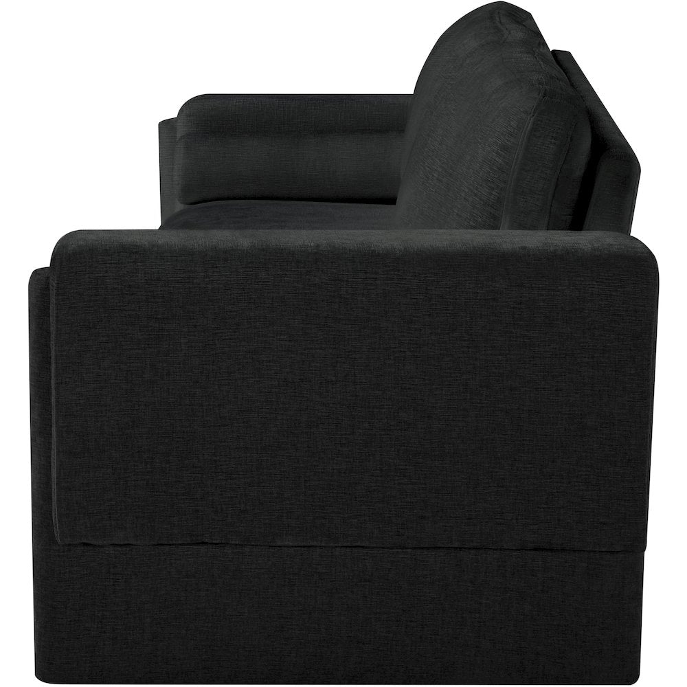 Madeline Black Chenille Fabric Sofa