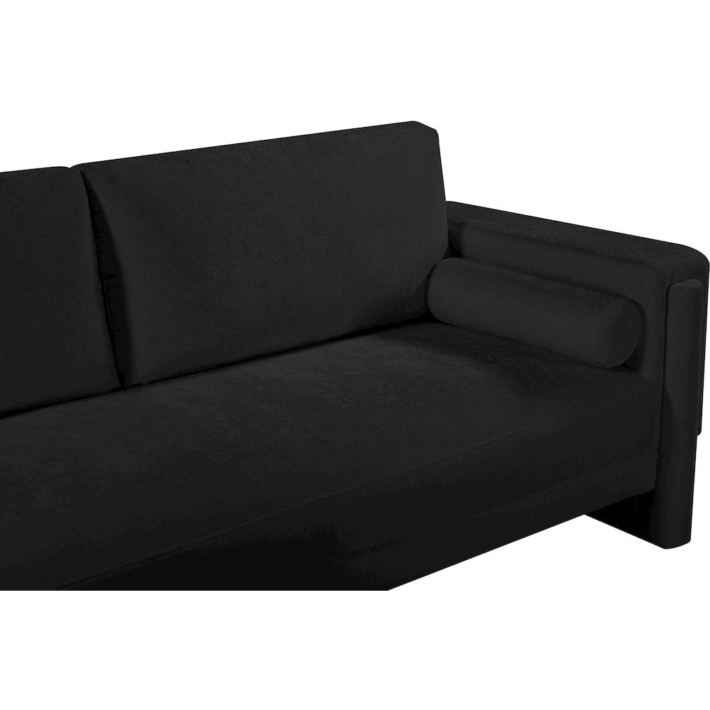 Madeline Black Chenille Fabric Sofa