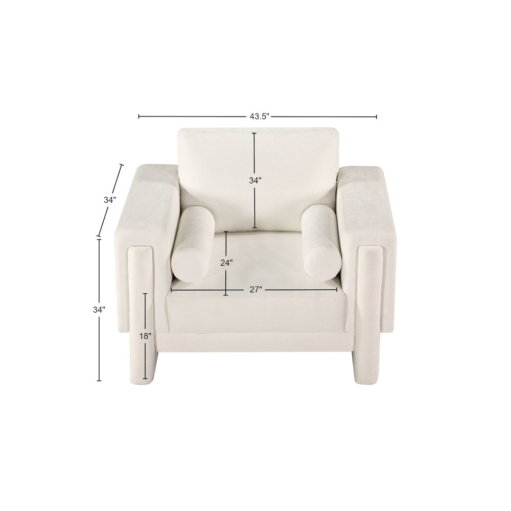 Madeline Cream Chenille Fabric Chair