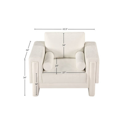 Madeline Cream Chenille Fabric Chair