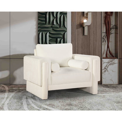 Madeline Cream Chenille Fabric Chair
