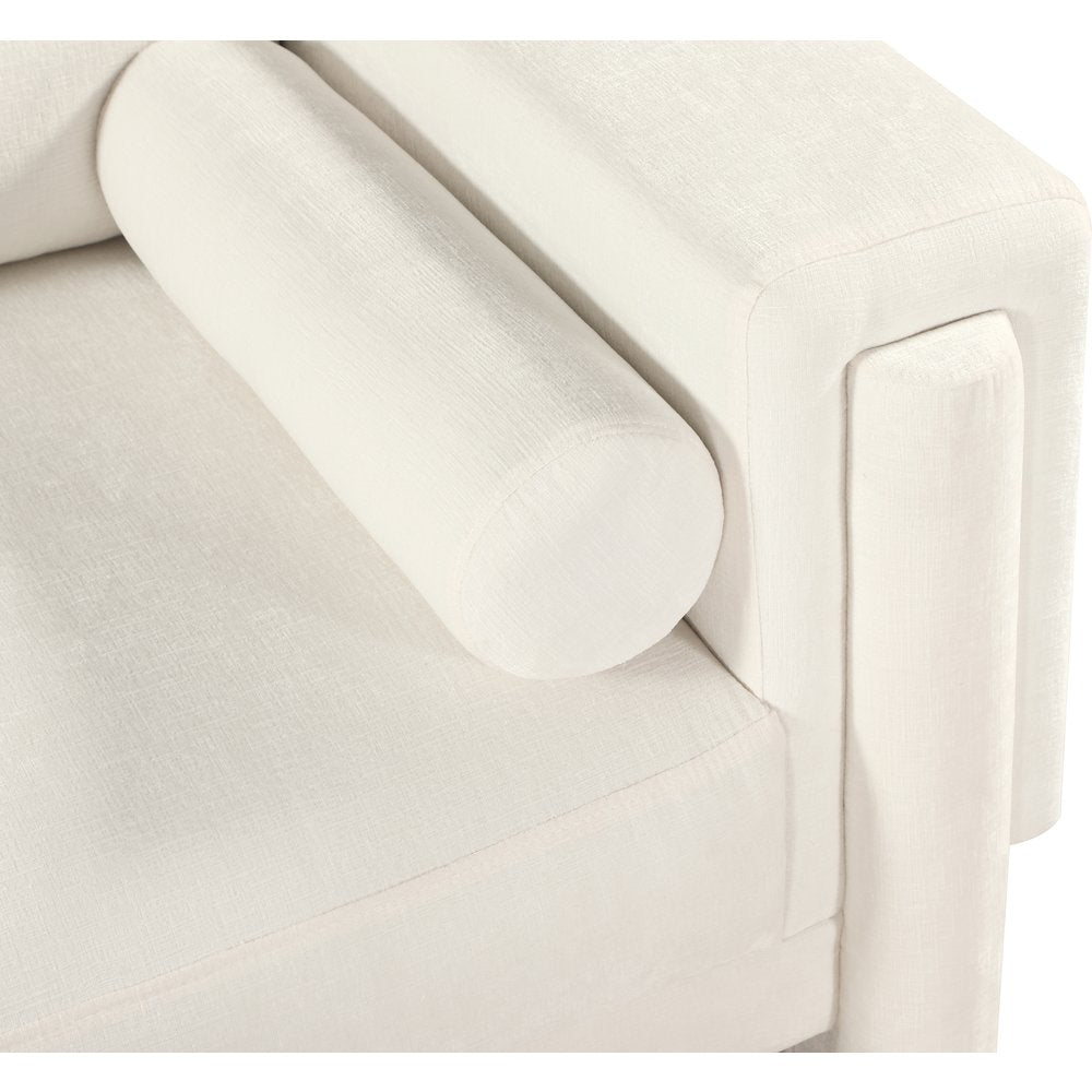 Madeline Cream Chenille Fabric Loveseat