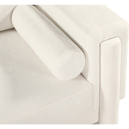 Madeline Cream Chenille Fabric Loveseat