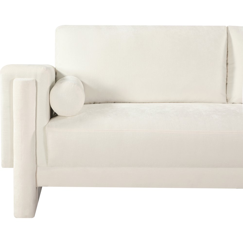 Madeline Cream Chenille Fabric Loveseat