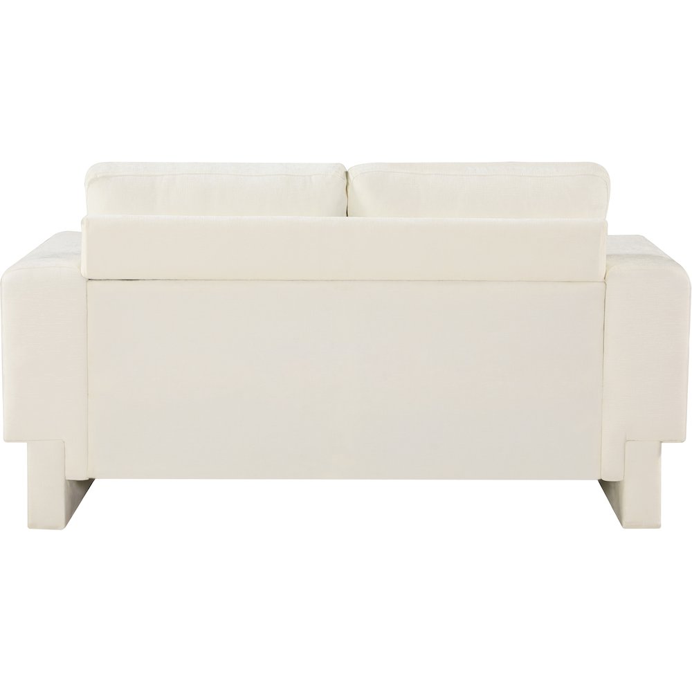 Madeline Cream Chenille Fabric Loveseat
