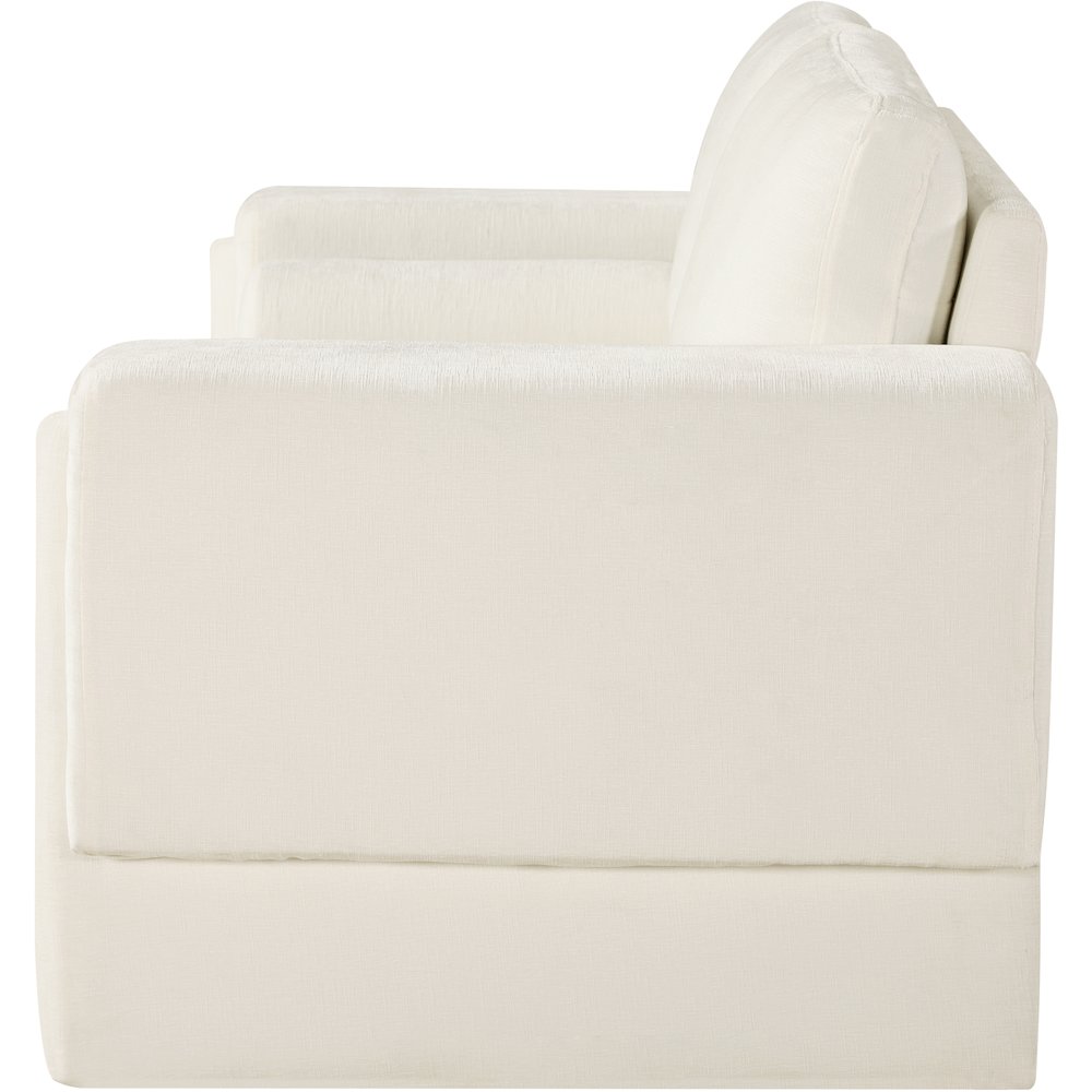 Madeline Cream Chenille Fabric Loveseat