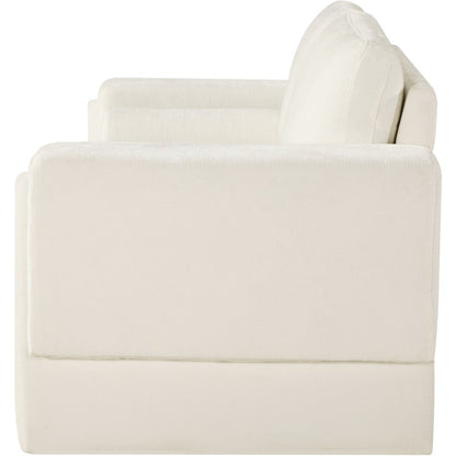 Madeline Cream Chenille Fabric Loveseat