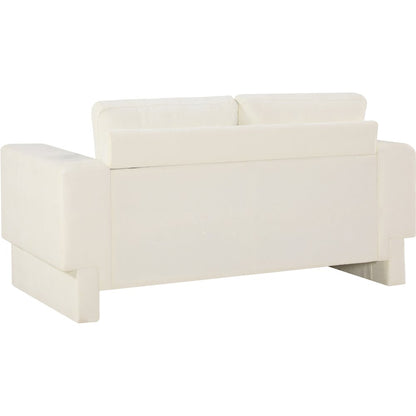 Madeline Cream Chenille Fabric Loveseat