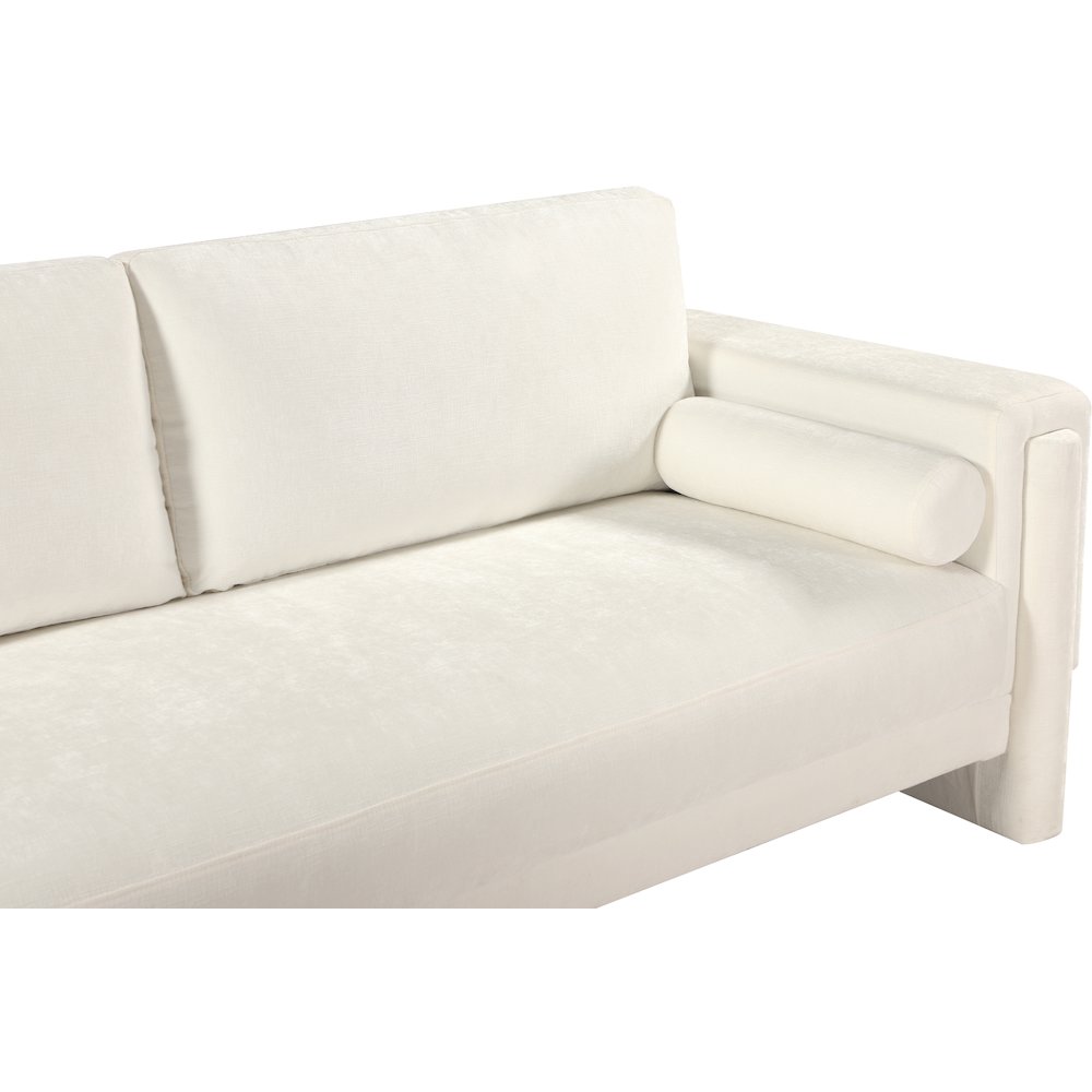 Madeline Cream Chenille Fabric Loveseat