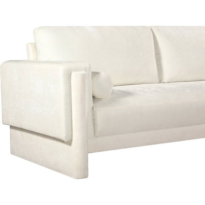 Madeline Cream Chenille Fabric Loveseat