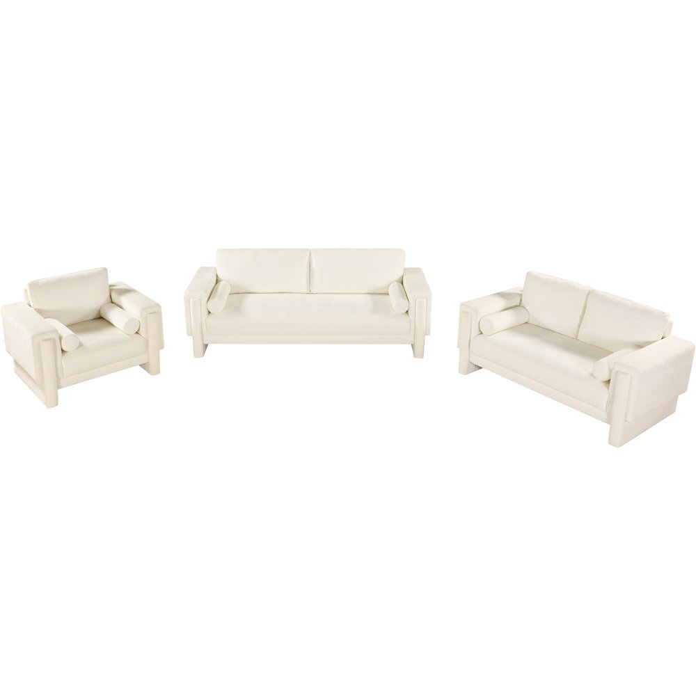 Madeline Cream Chenille Fabric Sofa