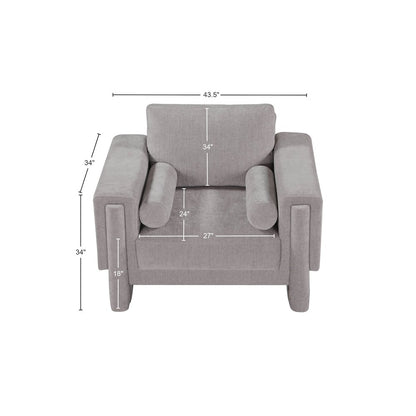 Madeline Grey Chenille Fabric Chair