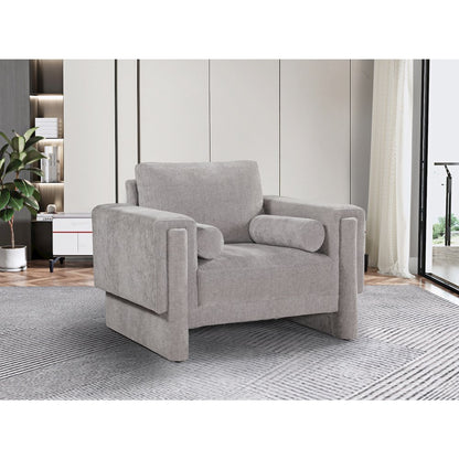 Madeline Grey Chenille Fabric Chair