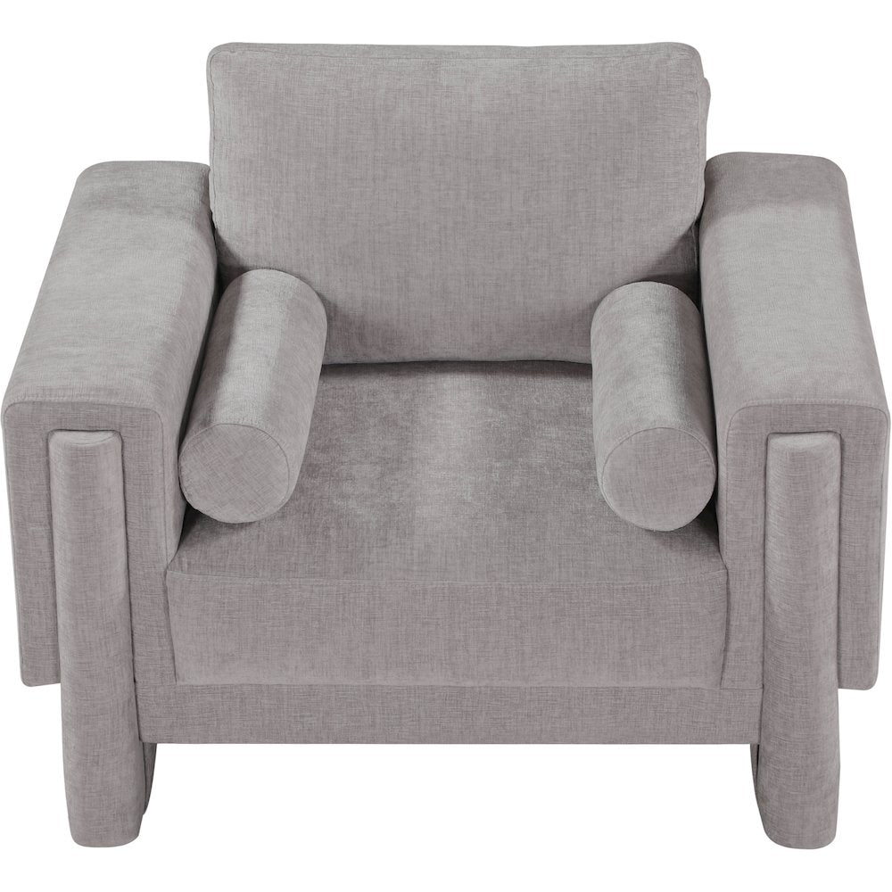 Madeline Grey Chenille Fabric Chair