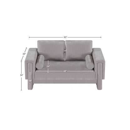 Madeline Grey Chenille Fabric Loveseat