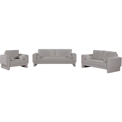 Madeline Grey Chenille Fabric Loveseat