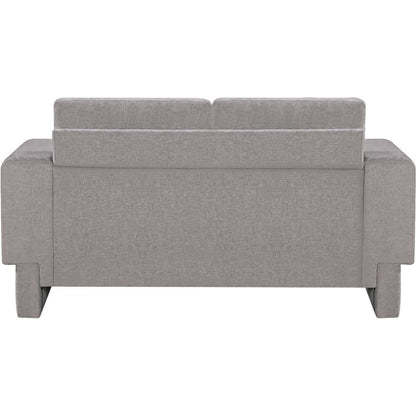 Madeline Grey Chenille Fabric Loveseat