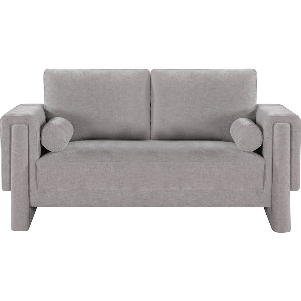 Madeline Grey Chenille Fabric Loveseat