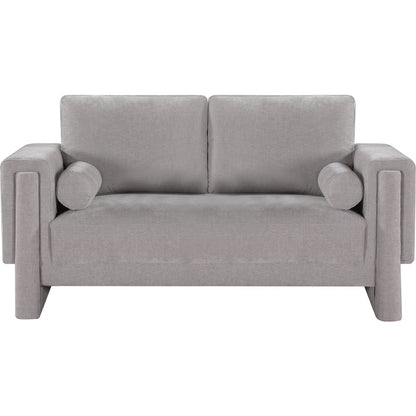 Madeline Grey Chenille Fabric Loveseat
