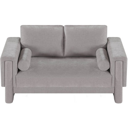 Madeline Grey Chenille Fabric Loveseat