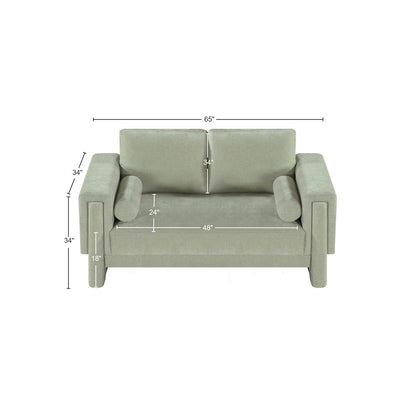 Madeline Mint Chenille Fabric Loveseat