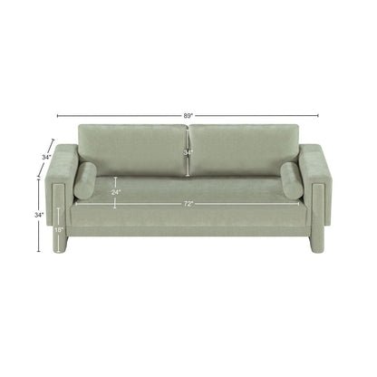 Madeline Mint Chenille Fabric Sofa