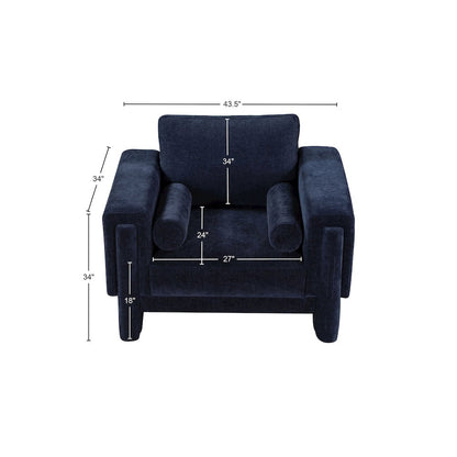 Madeline Navy Chenille Fabric Chair