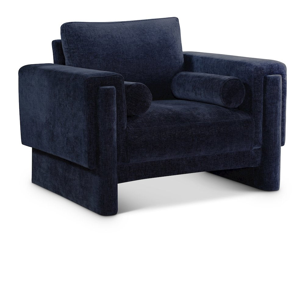 Madeline Navy Chenille Fabric Chair