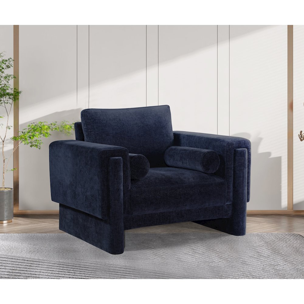 Madeline Navy Chenille Fabric Chair