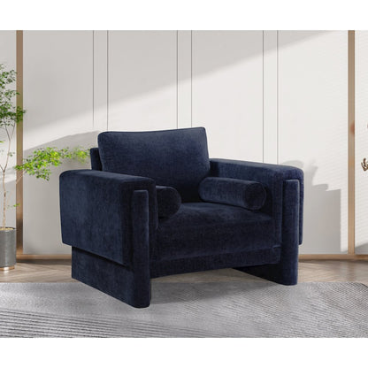 Madeline Navy Chenille Fabric Chair