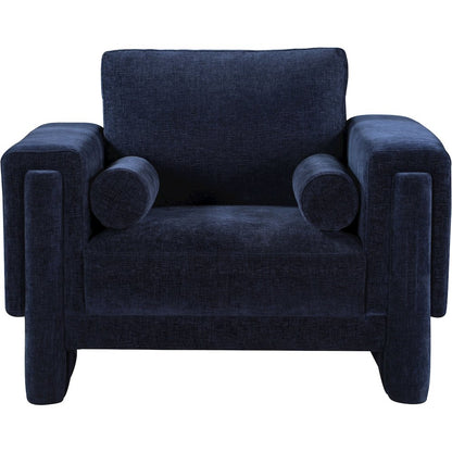 Madeline Navy Chenille Fabric Chair