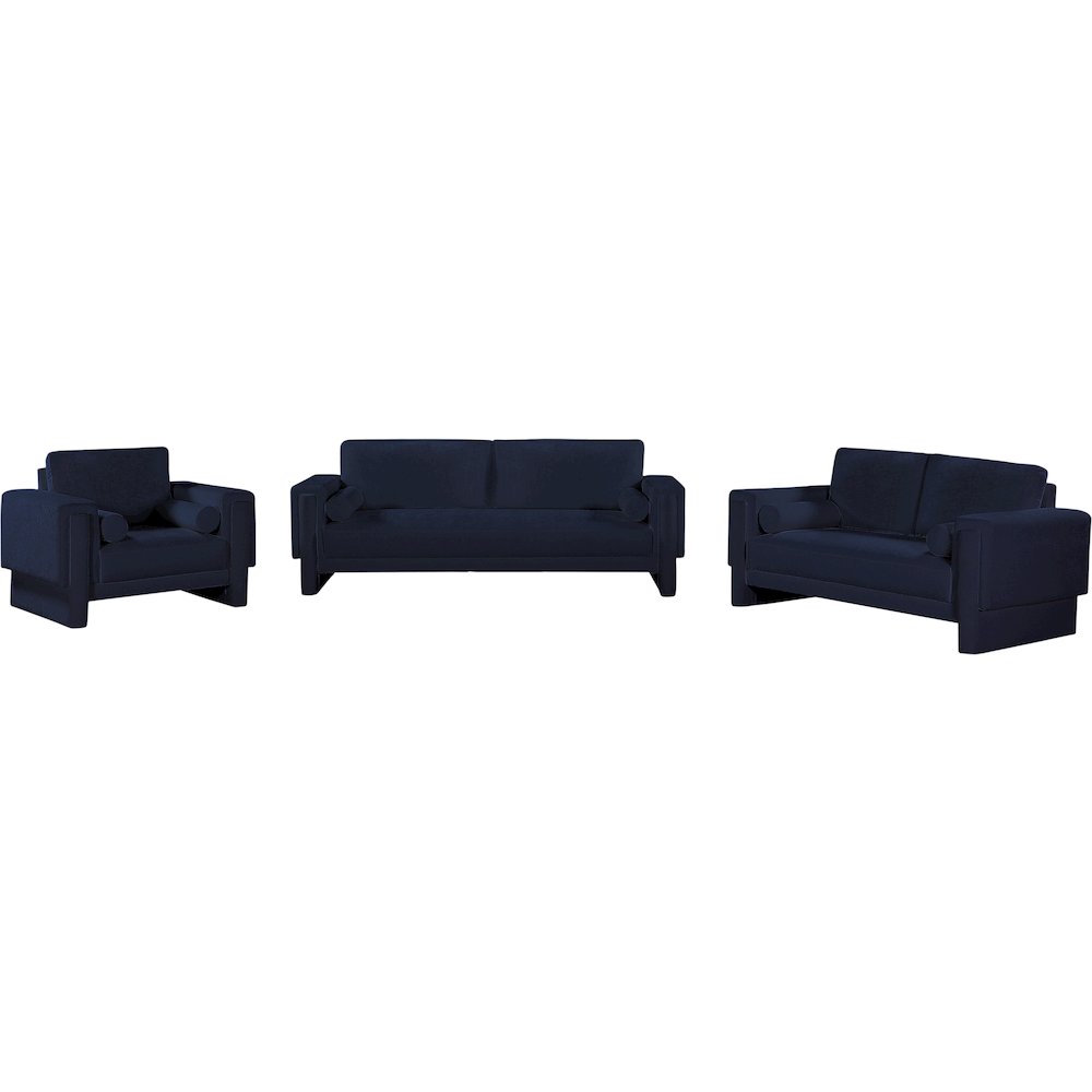 Madeline Navy Chenille Fabric Loveseat