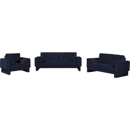 Madeline Navy Chenille Fabric Loveseat