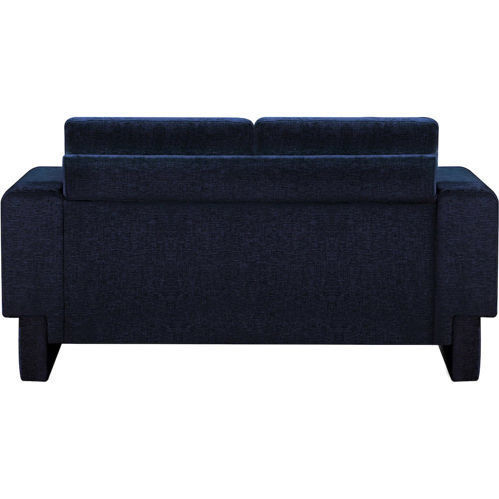 Madeline Navy Chenille Fabric Loveseat